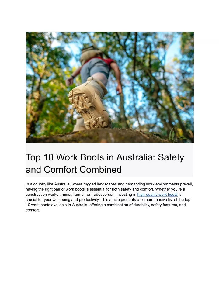 top 10 work boots in australia safety and comfort