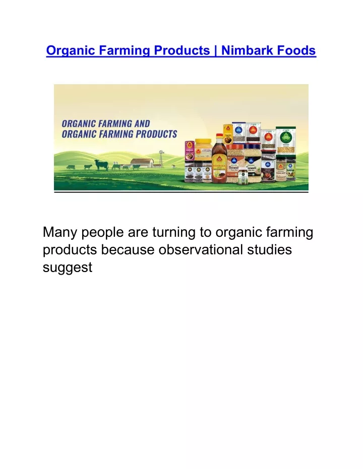 organic farming products nimbark foods