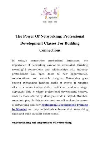 the power of networking professional