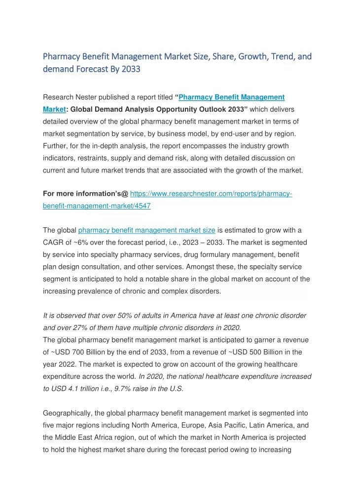 pharmacy benefit management market size share