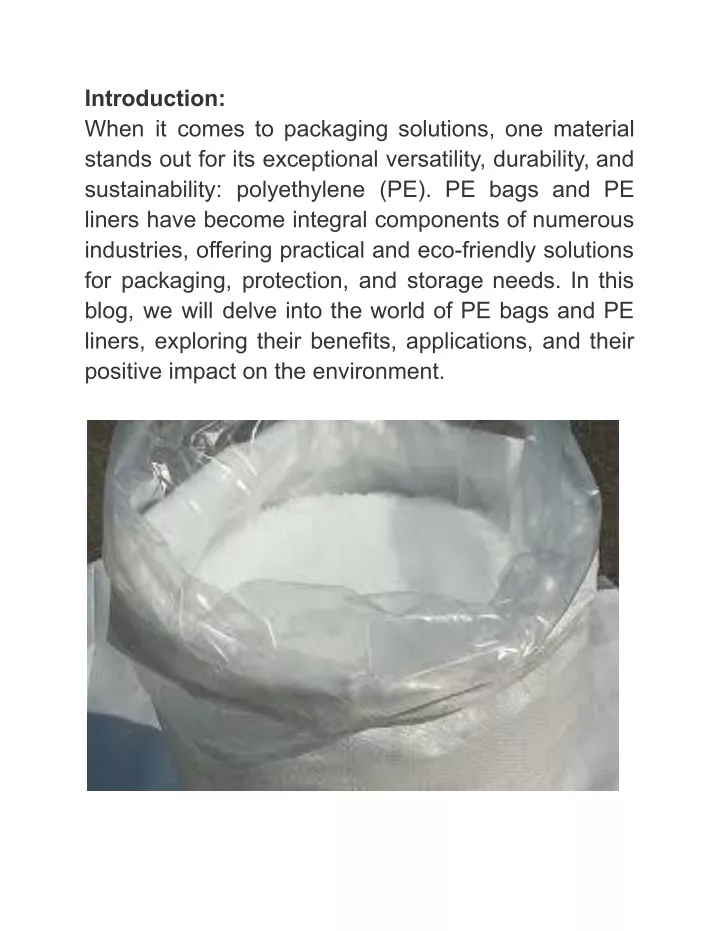 introduction when it comes to packaging solutions