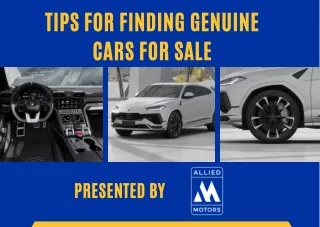 Tips For Finding Genuine Cars Sale