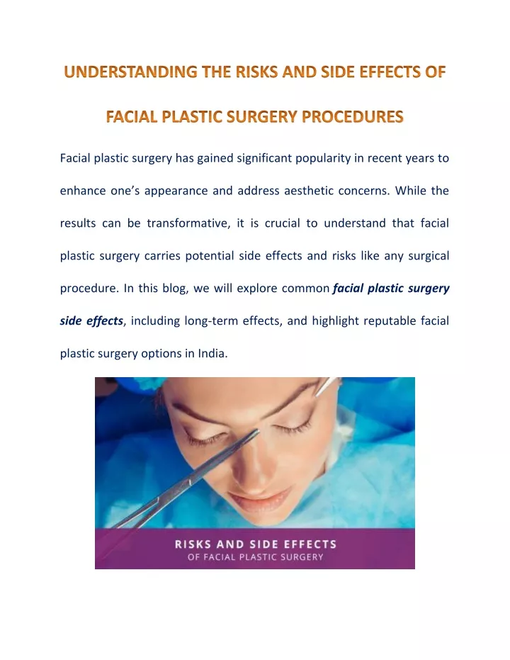 facial plastic surgery has gained significant