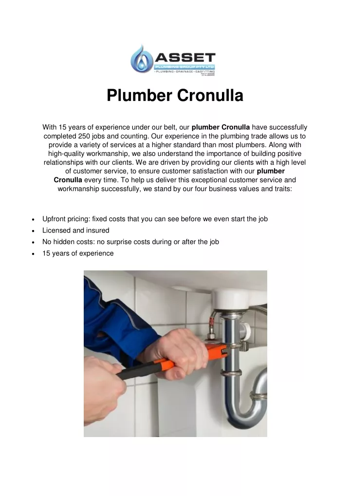 plumber cronulla