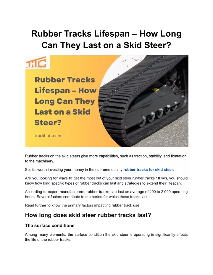 rubber tracks lifespan how long can they last