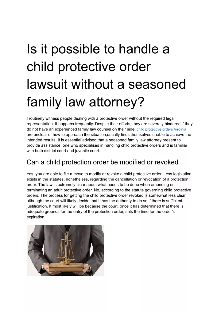 is it possible to handle a child protective order