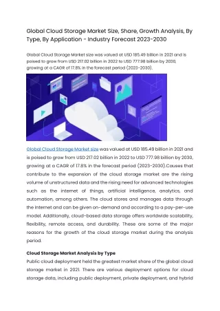 global cloud storage market size share growth