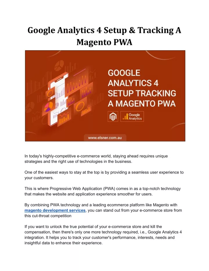 google analytics 4 setup tracking a magento pwa