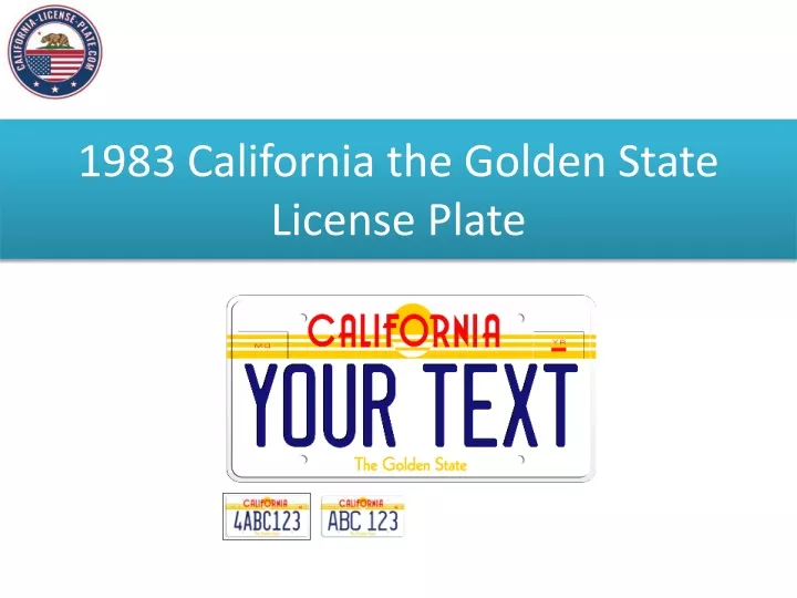 1983 california the golden state license plate