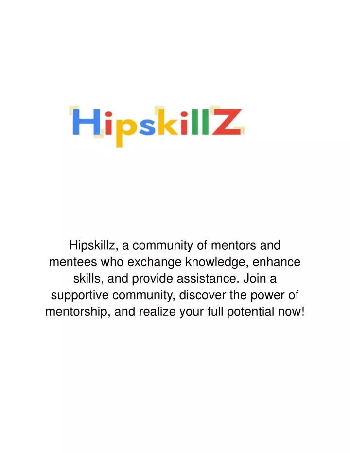 hipskillz a community of mentors and mentees
