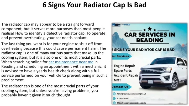 6 signs your radiator cap is bad