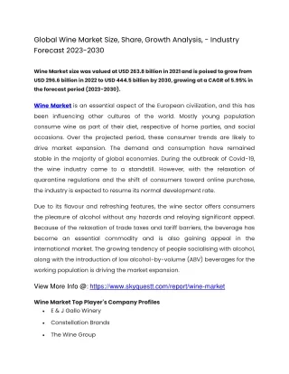 global wine market size share growth analysis