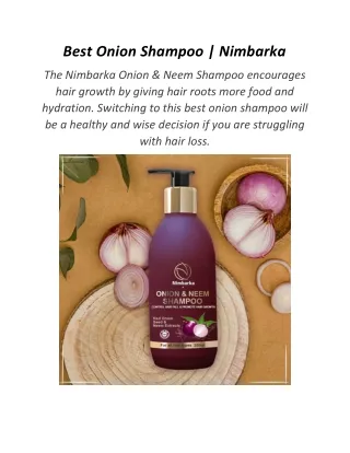 Best Onion Shampoo | Nimbarka