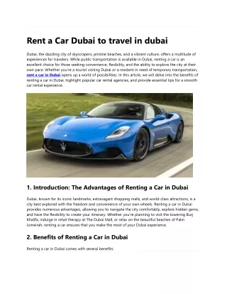 Rent a Car Dubai to travel in dubai 000