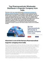 Rizochem Pharmaceuticals Wholesaler & Exporter Company From India - slide 1