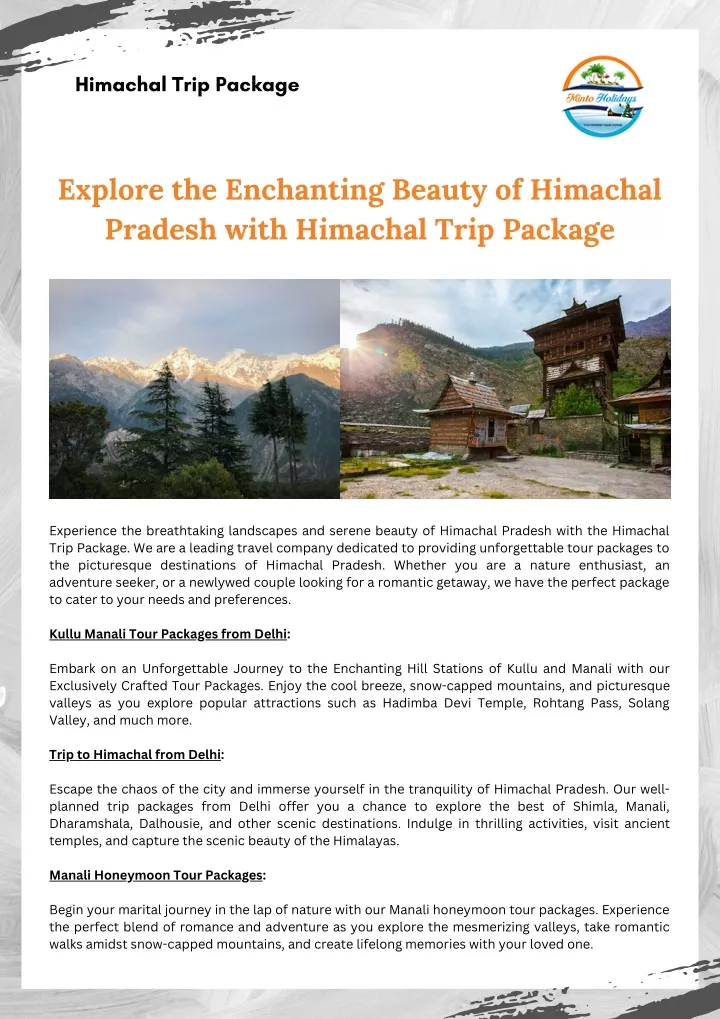 himachal trip package