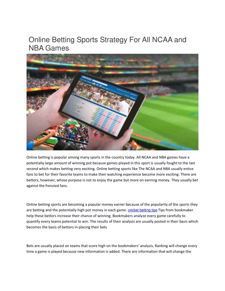 online betting sports strategy for all ncaa