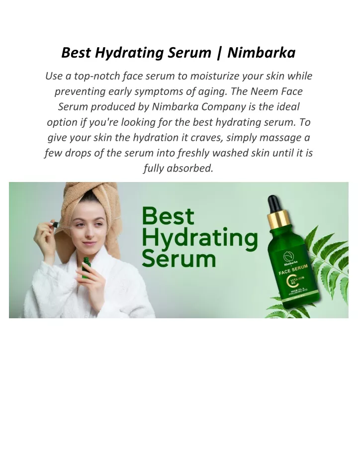 best hydrating serum nimbarka