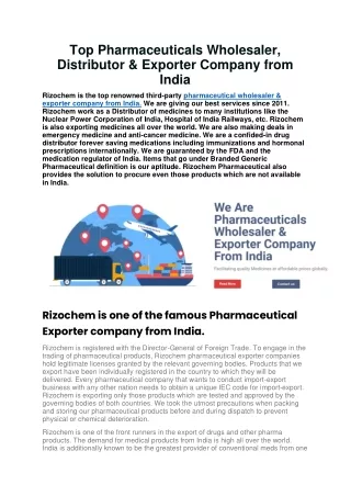 Top Pharmaceuticals Wholesaler