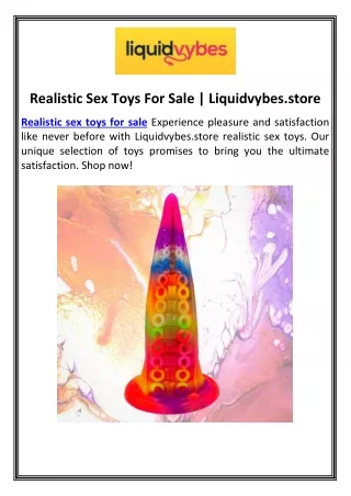 Realistic Sex Toys For Sale | Liquidvybes.store