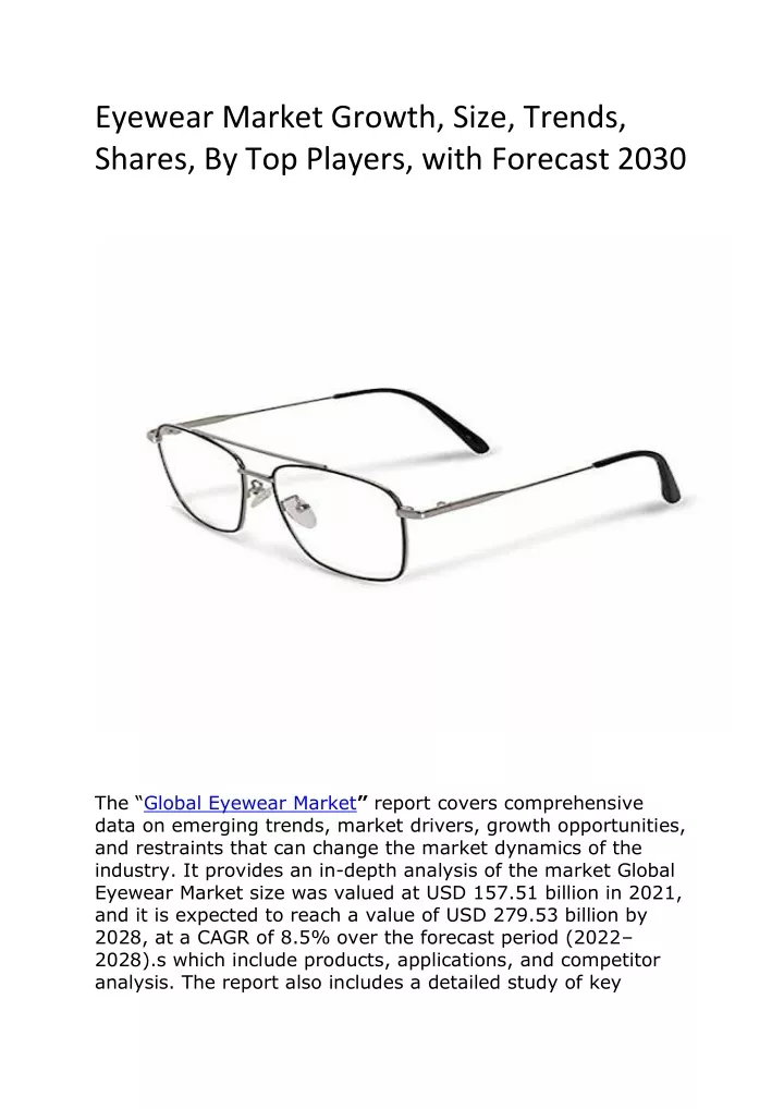 eyewear market growth size trends shares