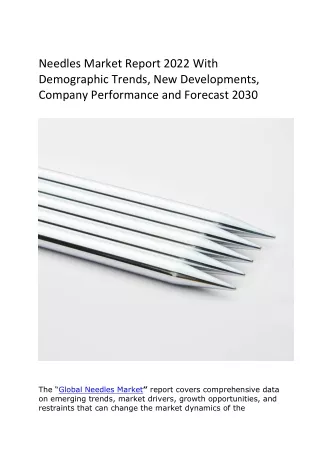 needles market report 2022 with demographic