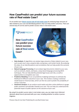 How CasePredict can predict your future success rate of Real estate Case (1)