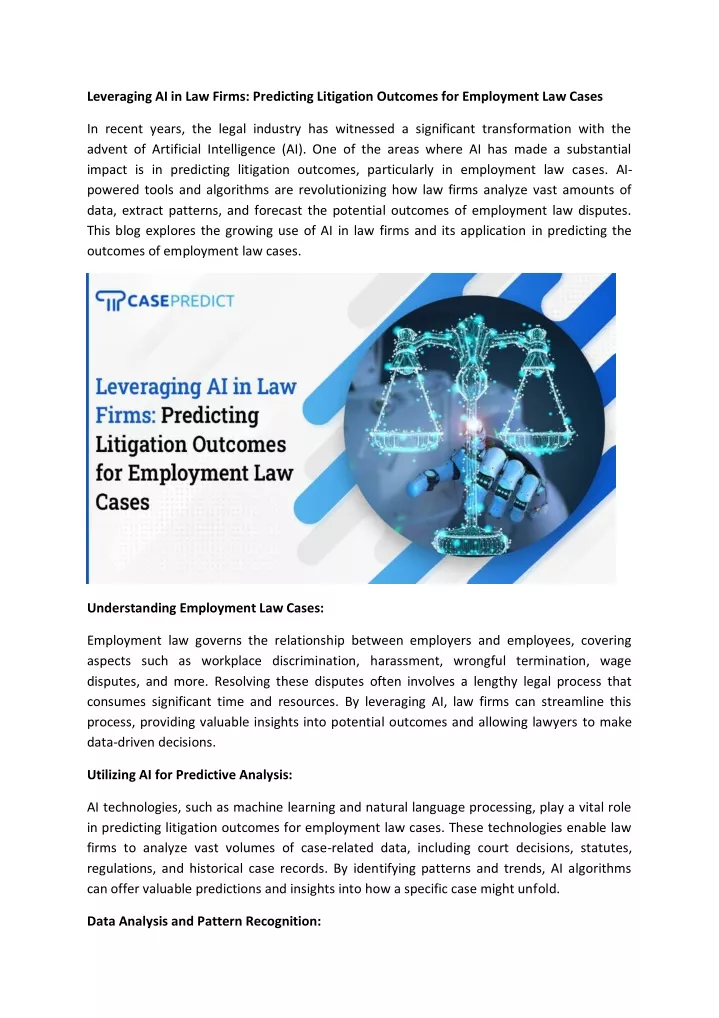 leveraging ai in law firms predicting litigation