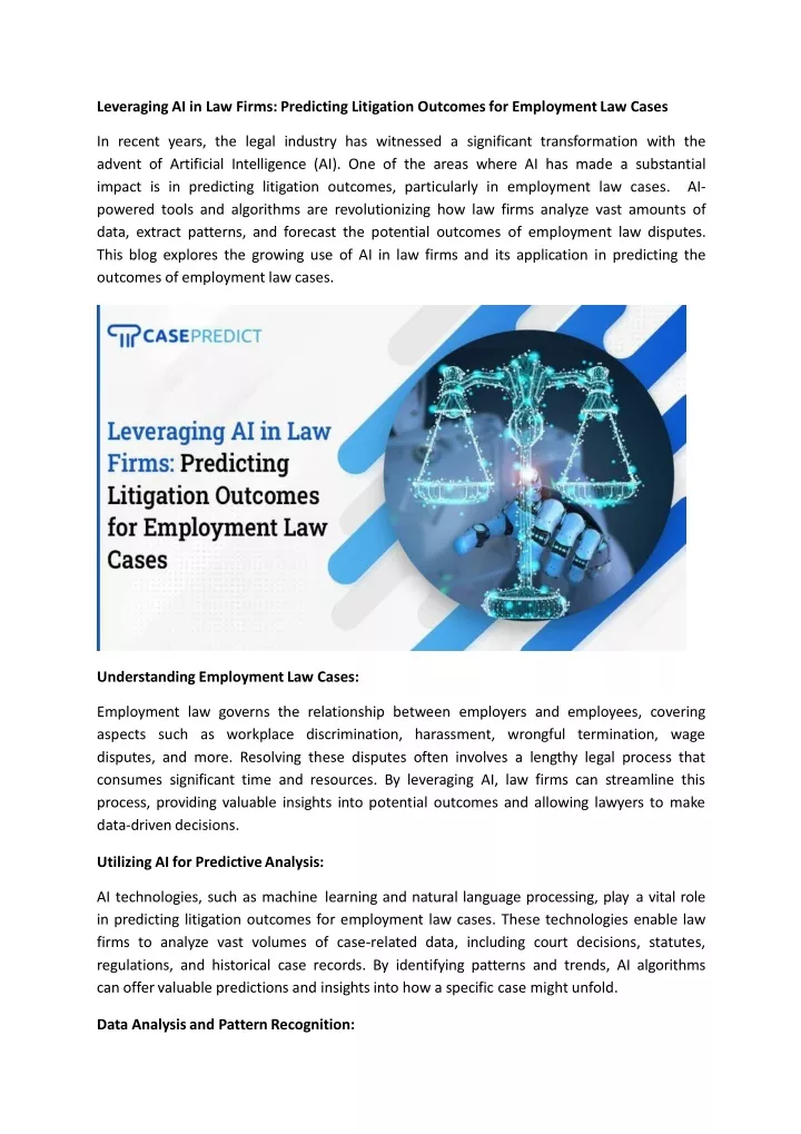 leveraging ai in law firms predicting litigation