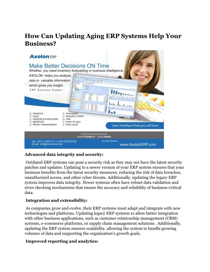 how can updating aging erp systems help your