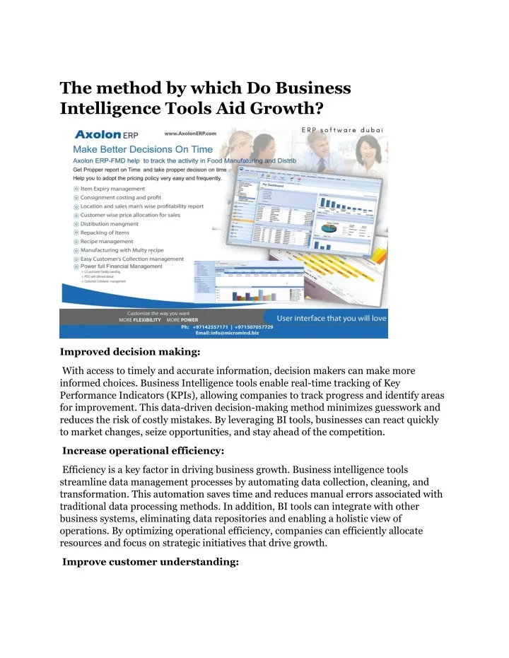 the method by which do business intelligence