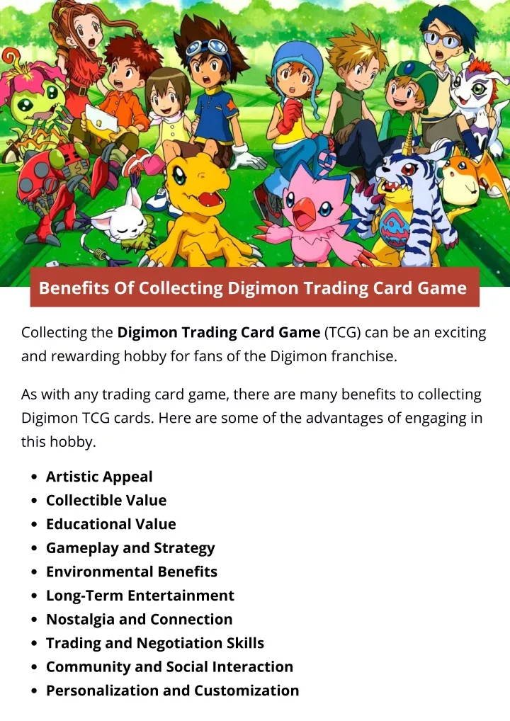 benefits of collecting digimon trading card game