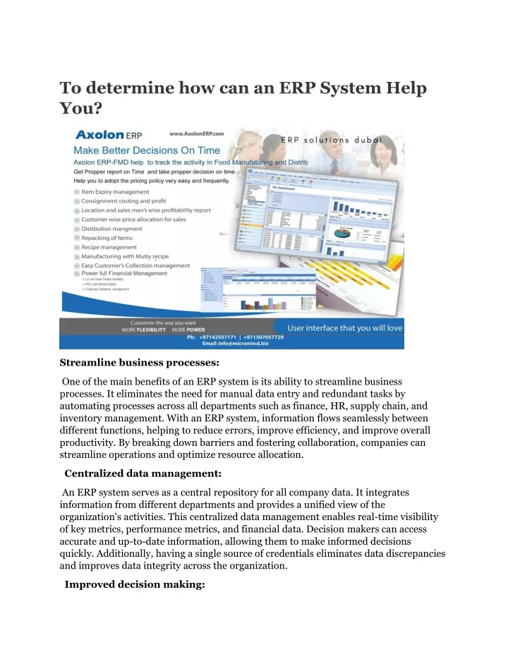 to determine how can an erp system help you