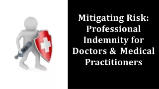 Professional Indemnity Policy for Doctors