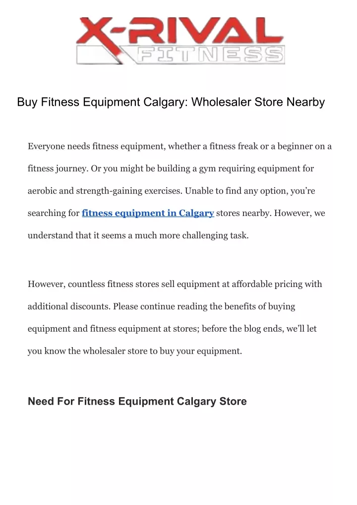buy fitness equipment calgary wholesaler store