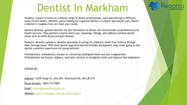 dentist in markham