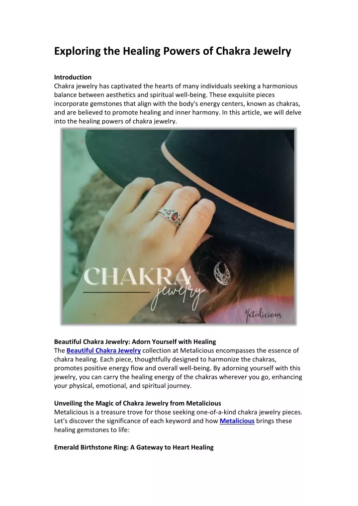 exploring the healing powers of chakra jewelry