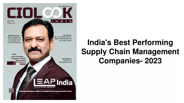 india s best performing supply chain management