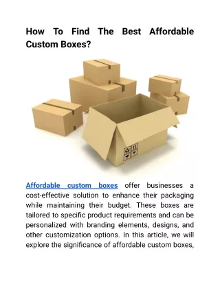 How To Find The Best Affordable Custom Boxes_