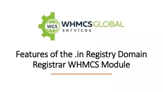 features of the in registry domain registrar whmcs module