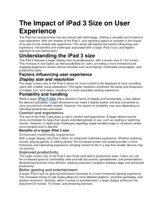 the impact of ipad 3 size on user experience