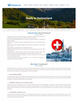 Study in Switzerland Top Universities, Fees, Cost, Scholarships