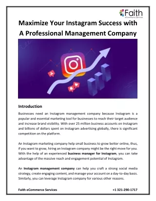Maximize Your Instagram Success with A Professional Management Company