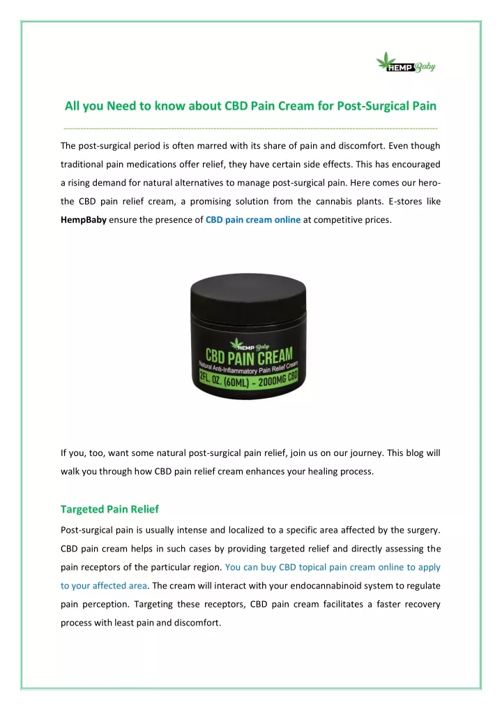 all you need to know about cbd pain cream