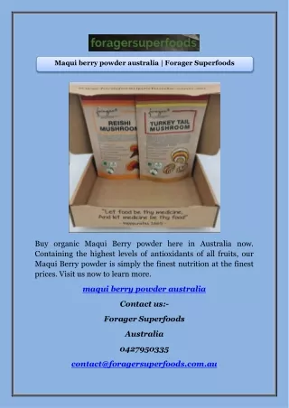 Maqui berry powder australia | Forager Superfoods