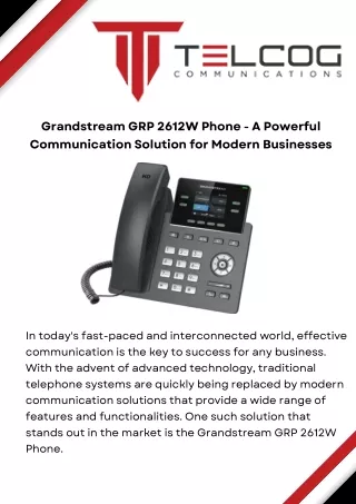 grandstream grp 2612w phone a powerful