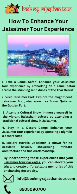 How To Enhance Your Jaisalmer Tour Experience