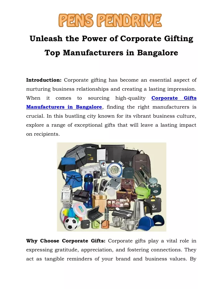 unleash the power of corporate gifting