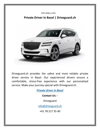 private driver in basel driveguard ch