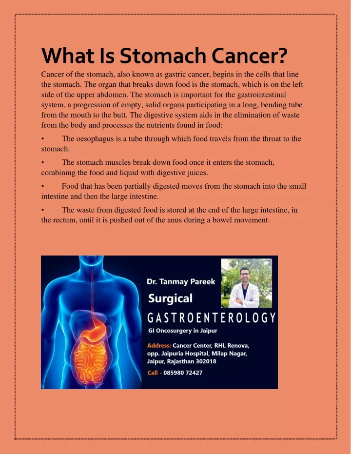 what is stomach cancer cancer of the stomach also